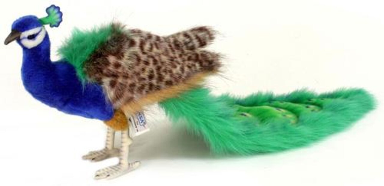 Handcrafted Cuddlers 23" Life-Like Handcrafted Extra Soft Plush Vibrant Peacock Bird Stuffed Animal